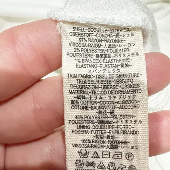 Free People White Dress Cut Outs Short Mini A Line Women Size Small Long Sleeve - Picture 5 of 5